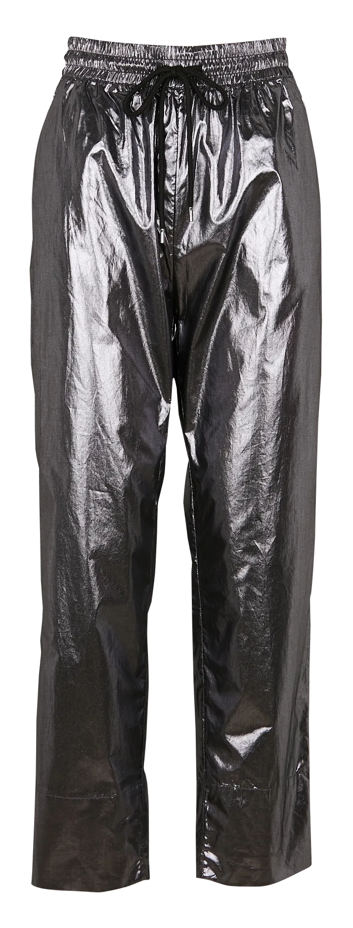 MES DEMOISELLES ELTA  PANTALóN RECTO DE ALGODóN METALIZADO EN PLATA
