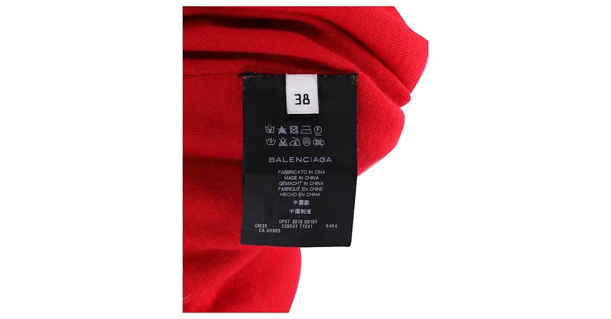 Minivestido de punto Balenciaga en lana roja 