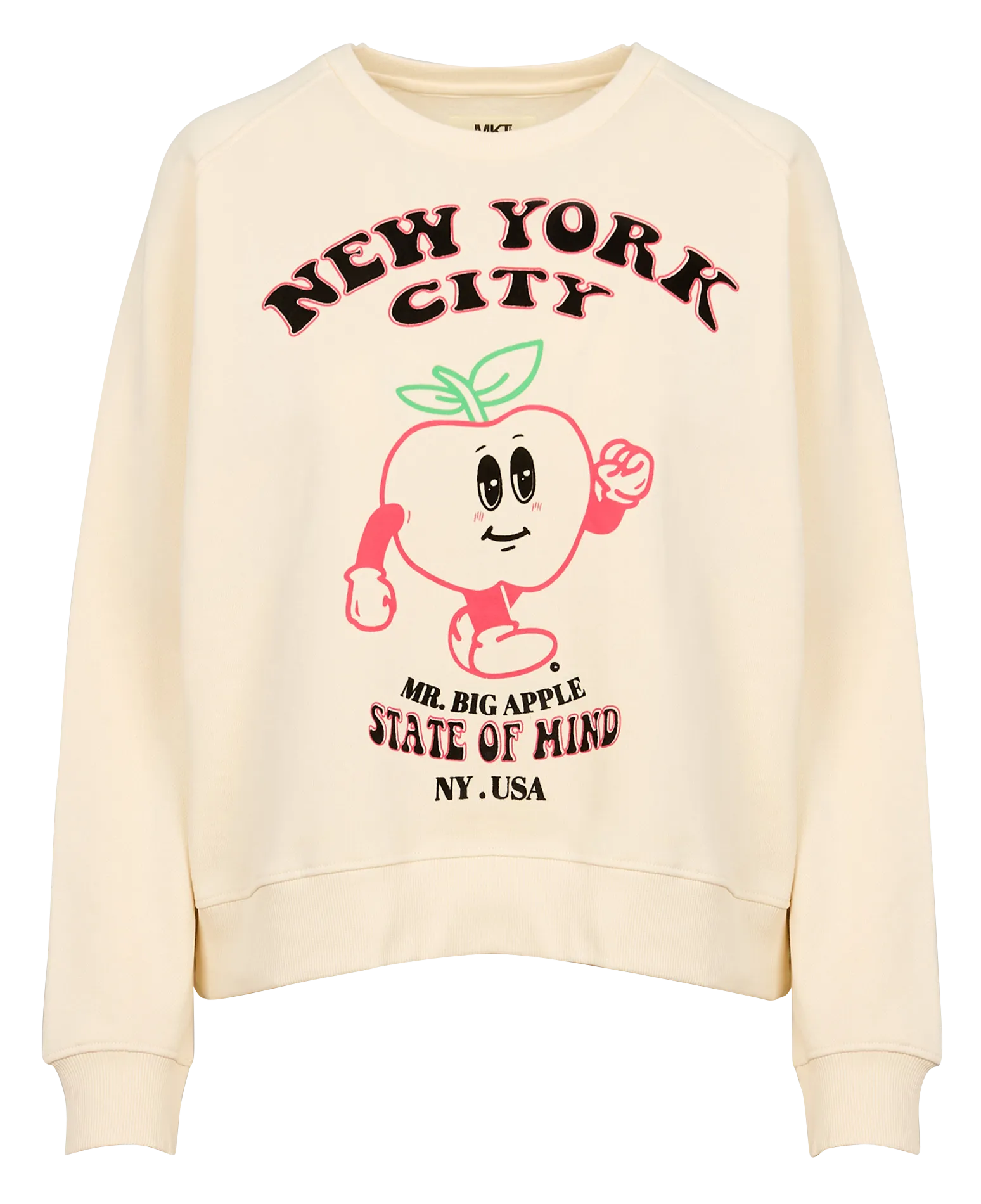 MKT SHELLA  SUDADERA RECTA DE ALGODóN CON CUELLO REDONDO EN BLANCO