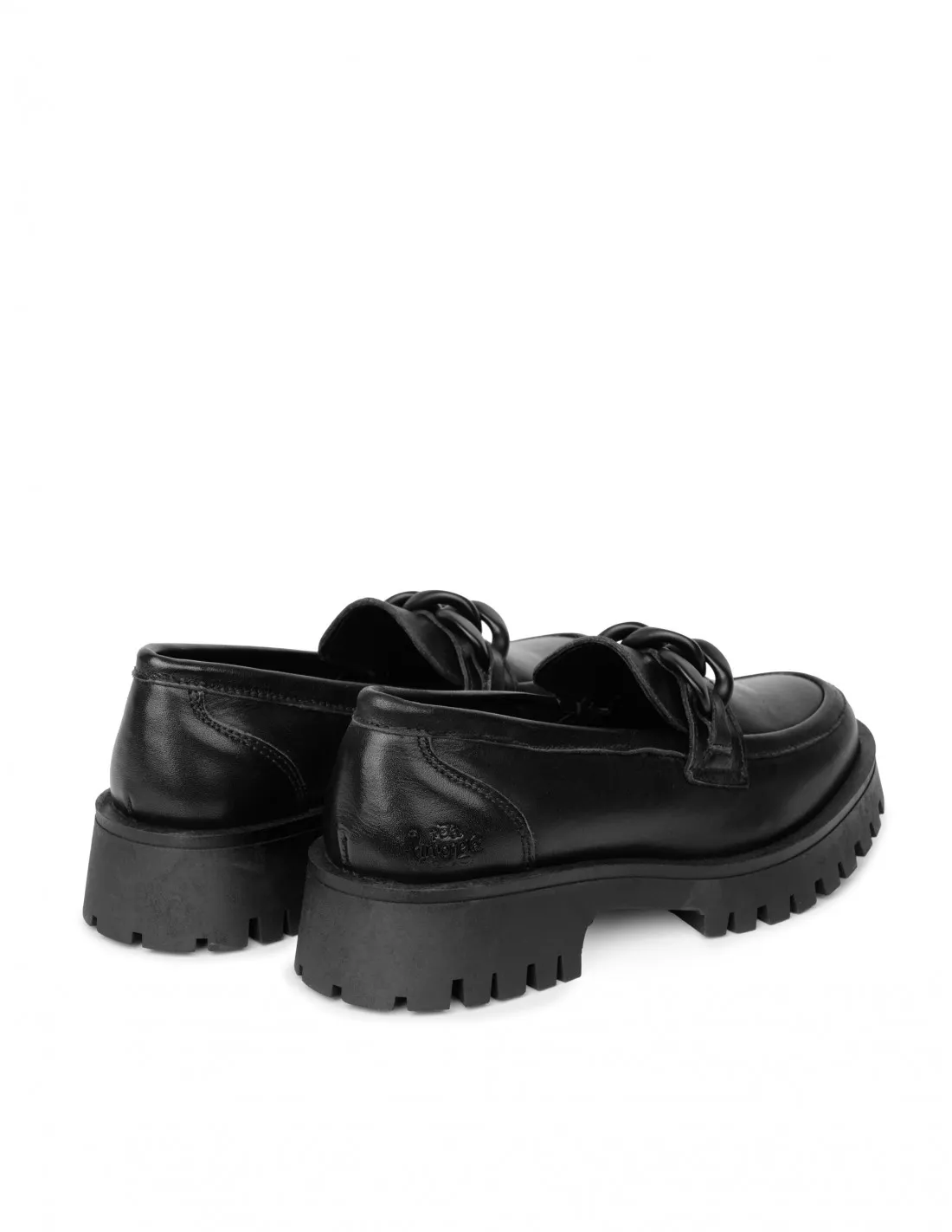 Mocasines Track Piel Cadena Negros PERA LIMONERA