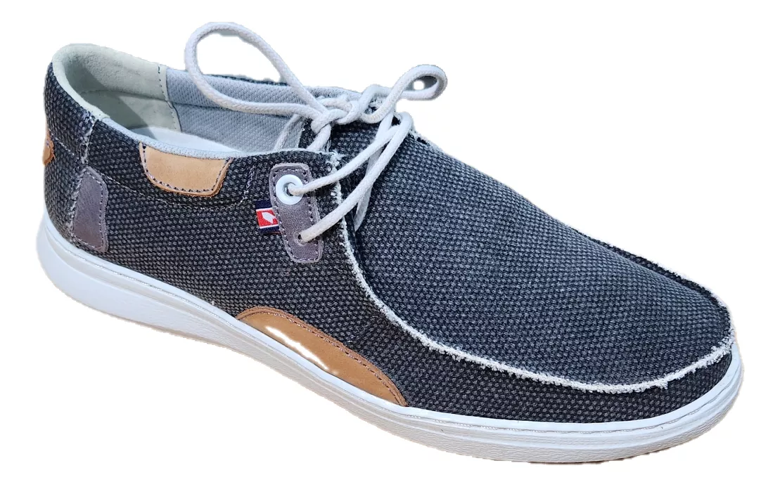 Mocasín Náutico Liviano Zurich Lona 848/pa Cordones Hombre