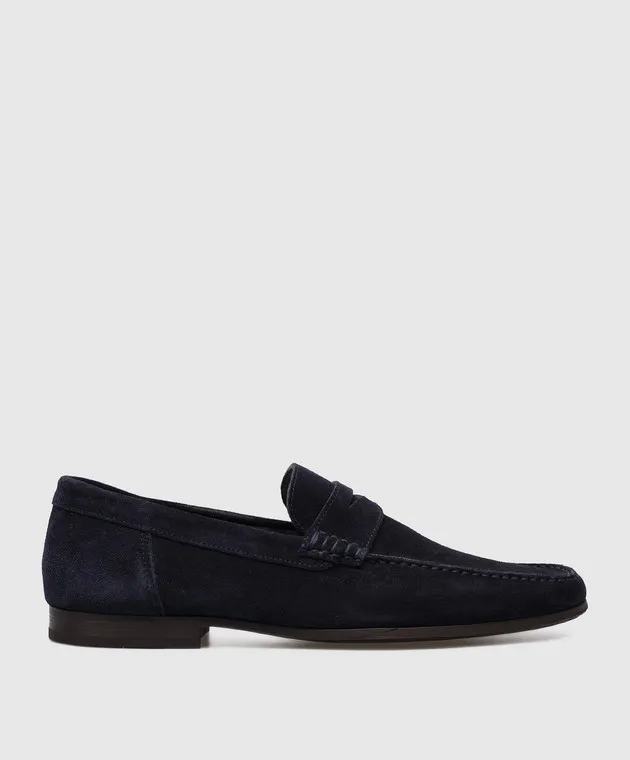 MooRER CESETTI blue suede loafers