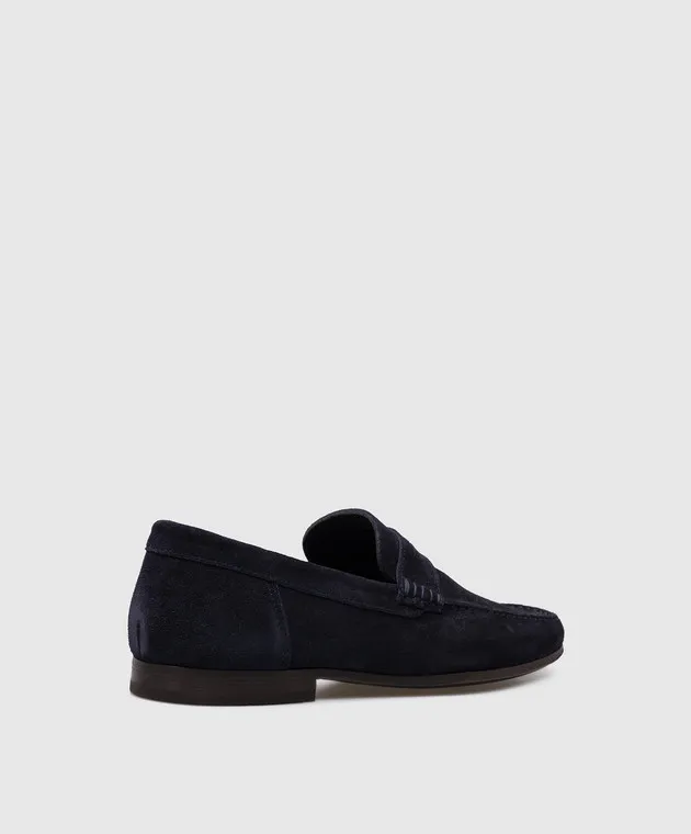 MooRER CESETTI blue suede loafers