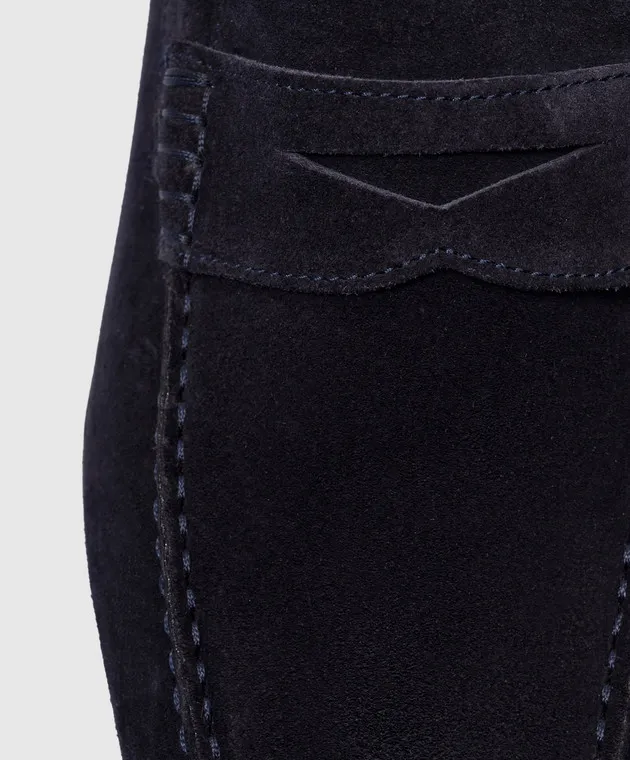 MooRER CESETTI blue suede loafers