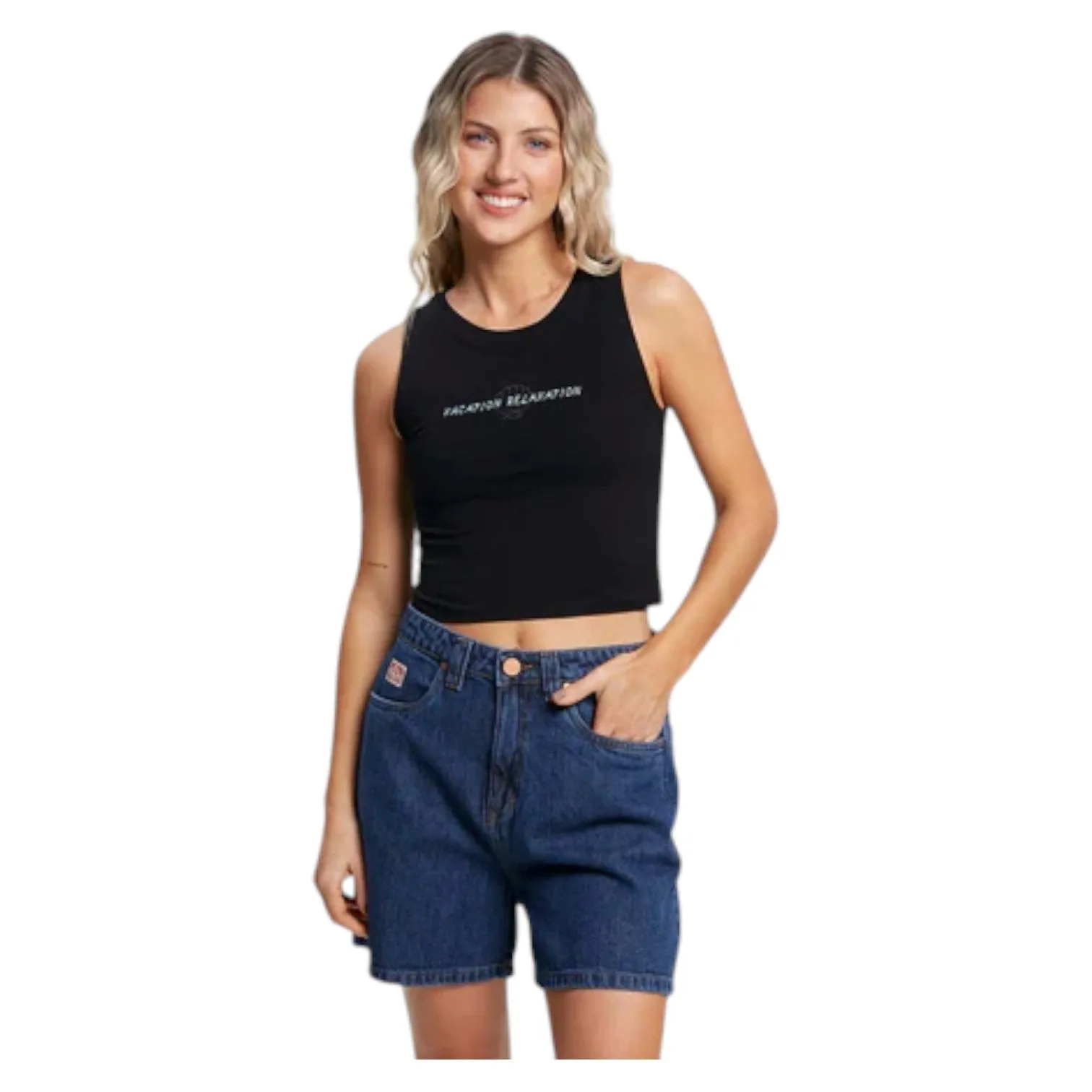 Musculosa Rusty Mujer Vacation Negro