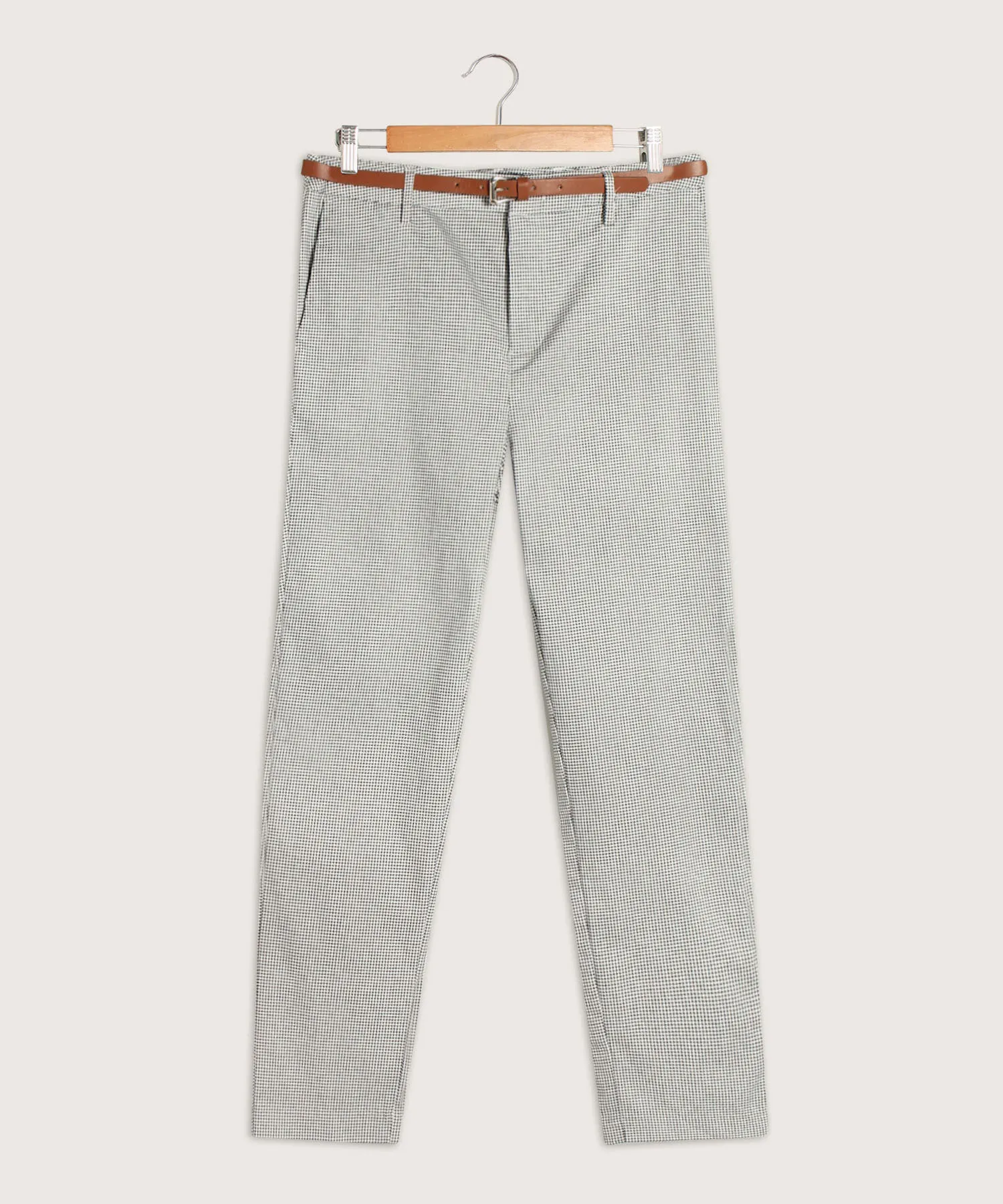 PANTALON CHINO ESTAMPADO CON CINTUR&OACUTE;N