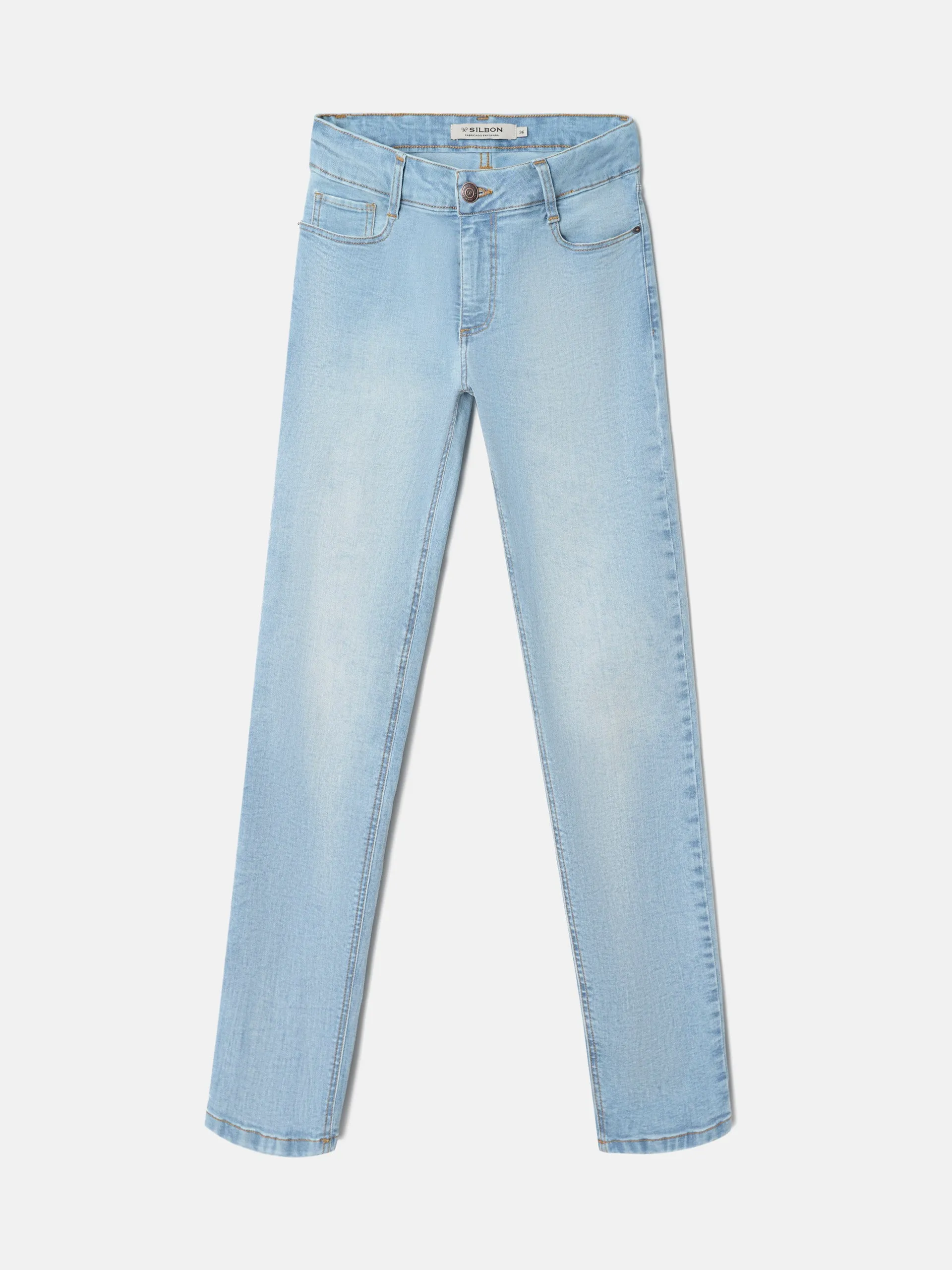 Pantalon woman slim fit denim claro