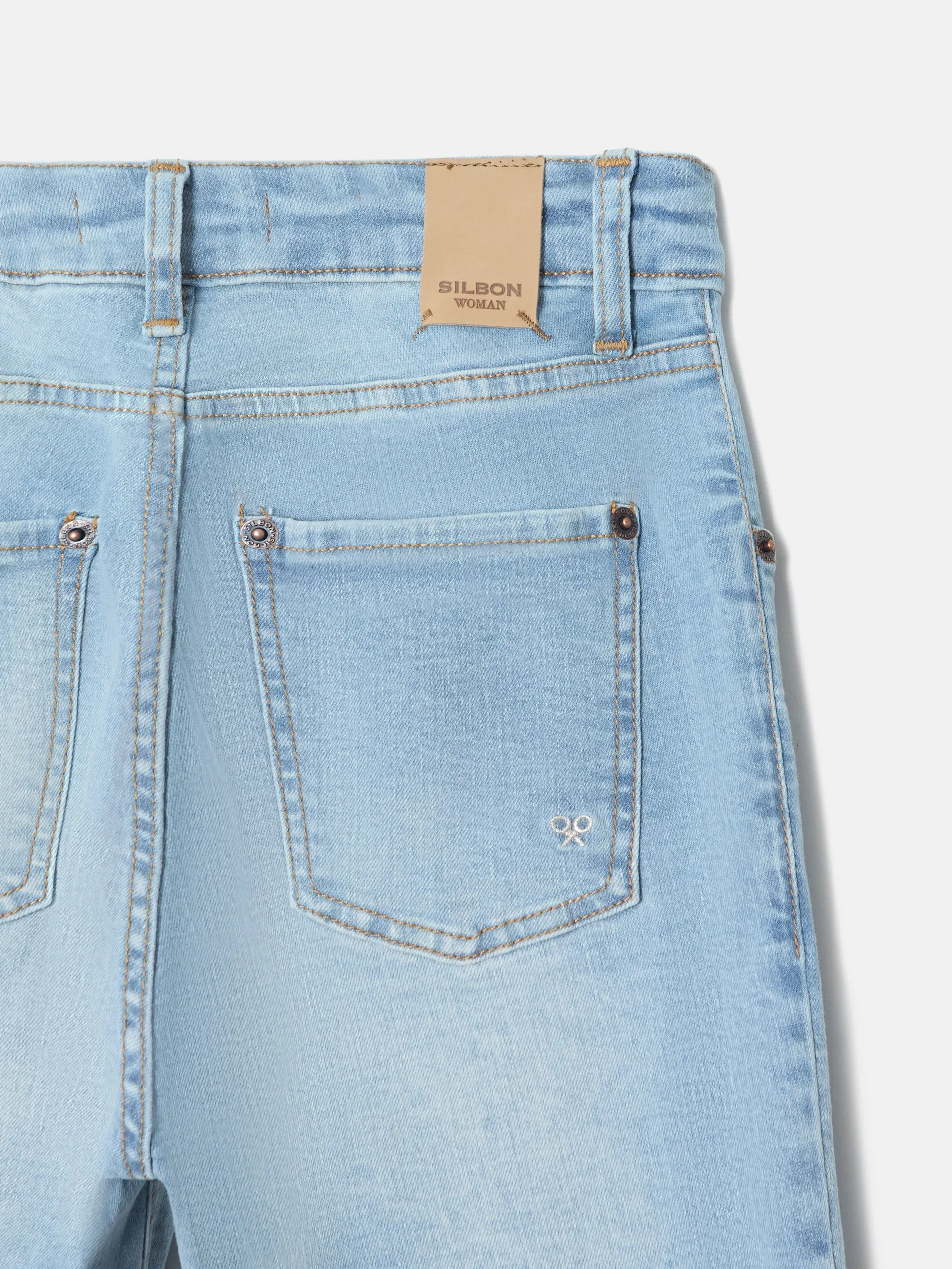 Pantalon woman slim fit denim claro