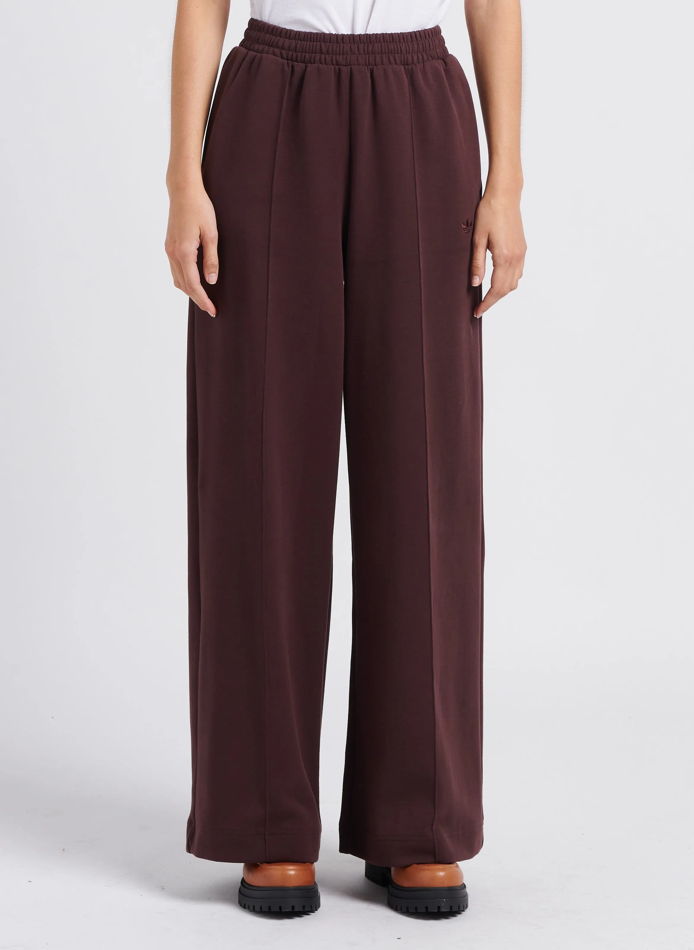 Pantalón de jogging ancho de mezcla de algodón en marron