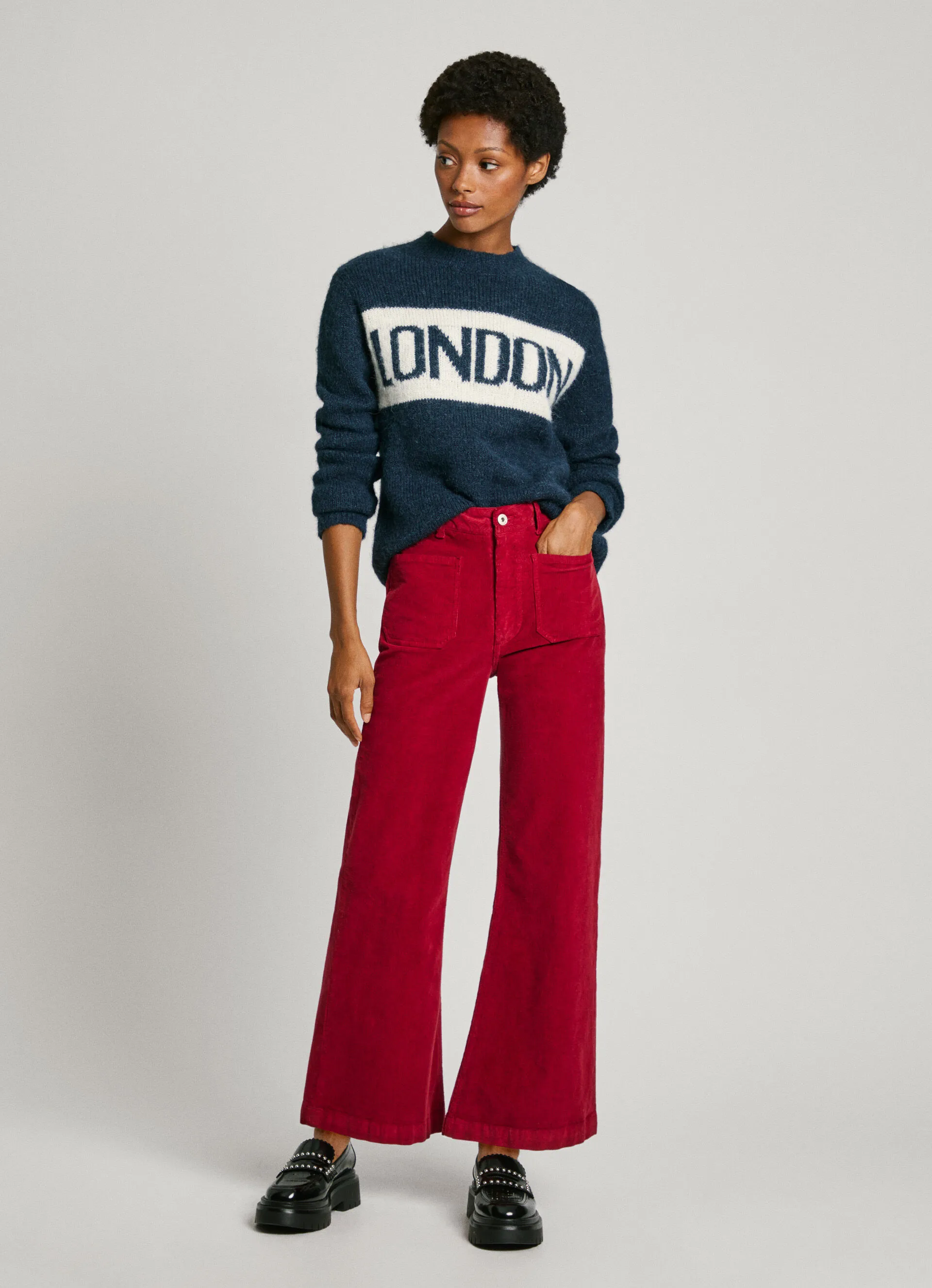 pantalón de pana fit flare