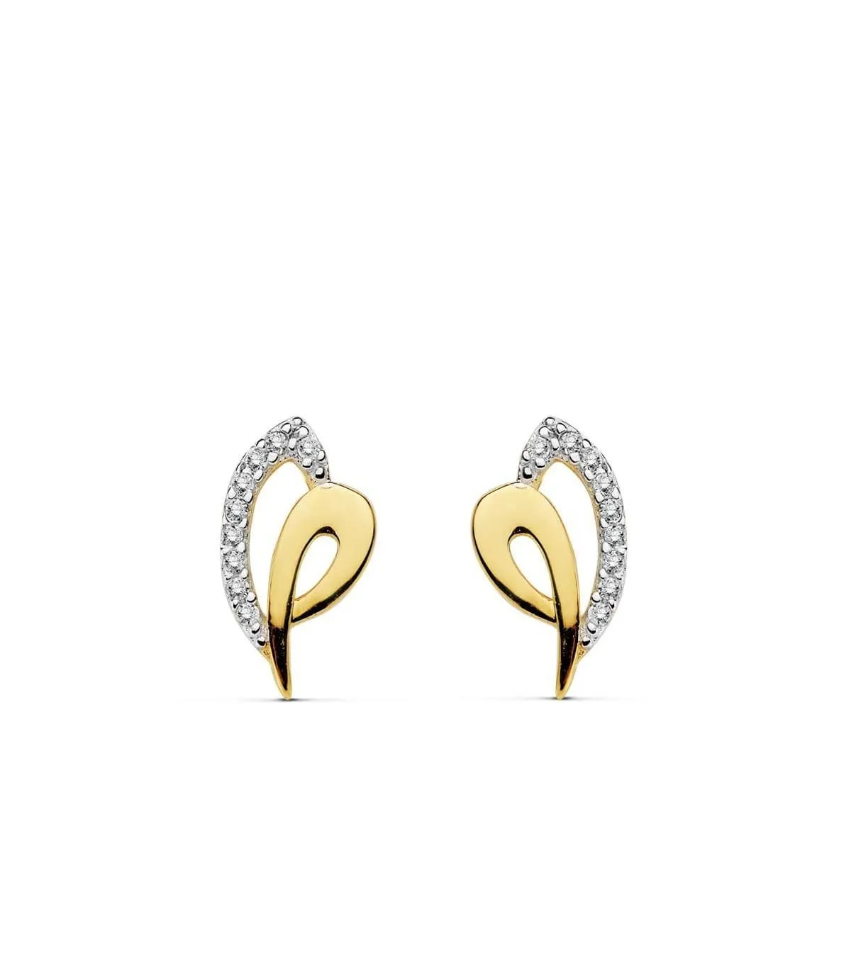 Pendientes oro bicolor Bea 18 Ktes