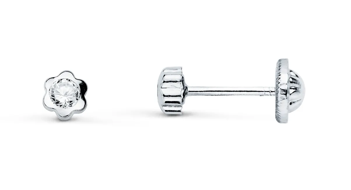 Pendientes Oro Blanco 3,5mm