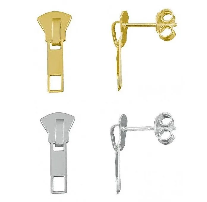 Pendientes plata cremallera