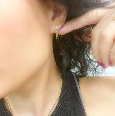 Pendientes plata cremallera