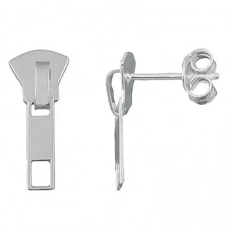Pendientes plata cremallera