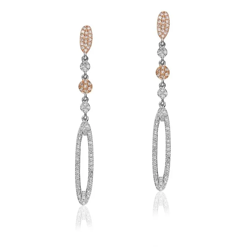 Pendientes "Matilda"  de Oro Bicolor 18k y Diamantes