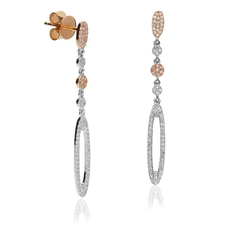 Pendientes "Matilda"  de Oro Bicolor 18k y Diamantes