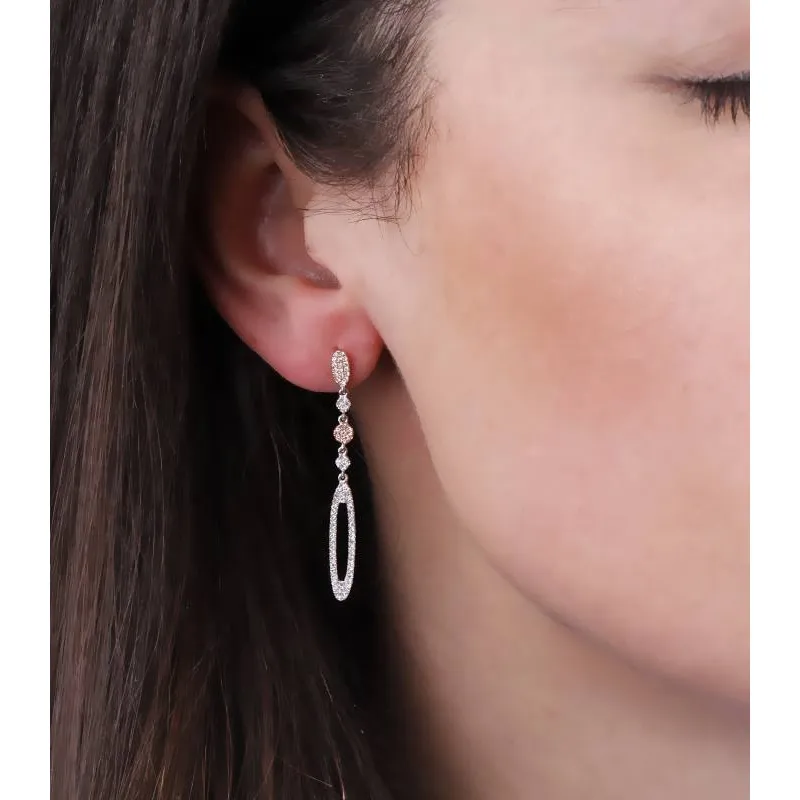 Pendientes "Matilda"  de Oro Bicolor 18k y Diamantes