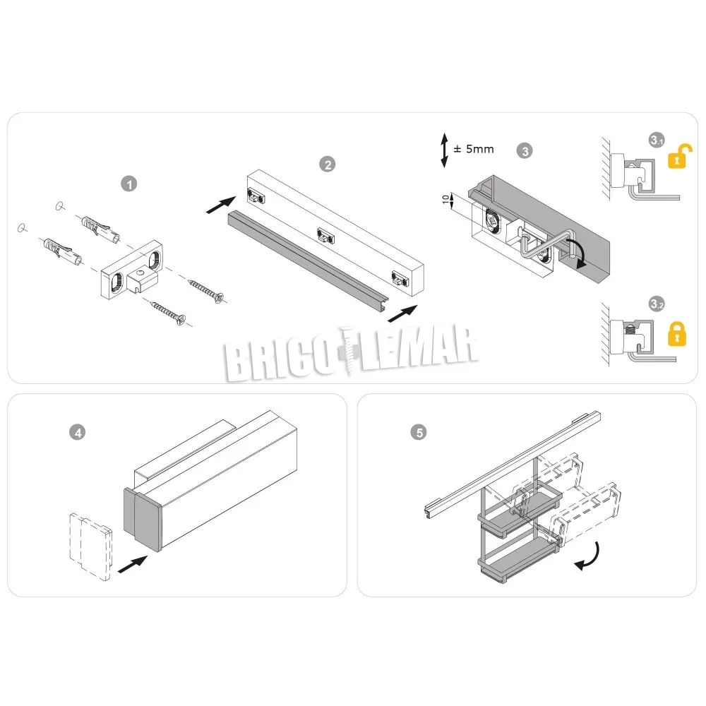 Portacubiertos de cocina con cubo cromado para colgar Titane acero gris antracita Emuca
