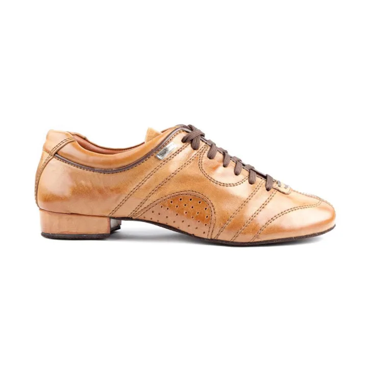 PORTDANCE HOMBRES ZAPATOS DE BAILE PD CASUAL  CUERO MARRóN  2 CM
