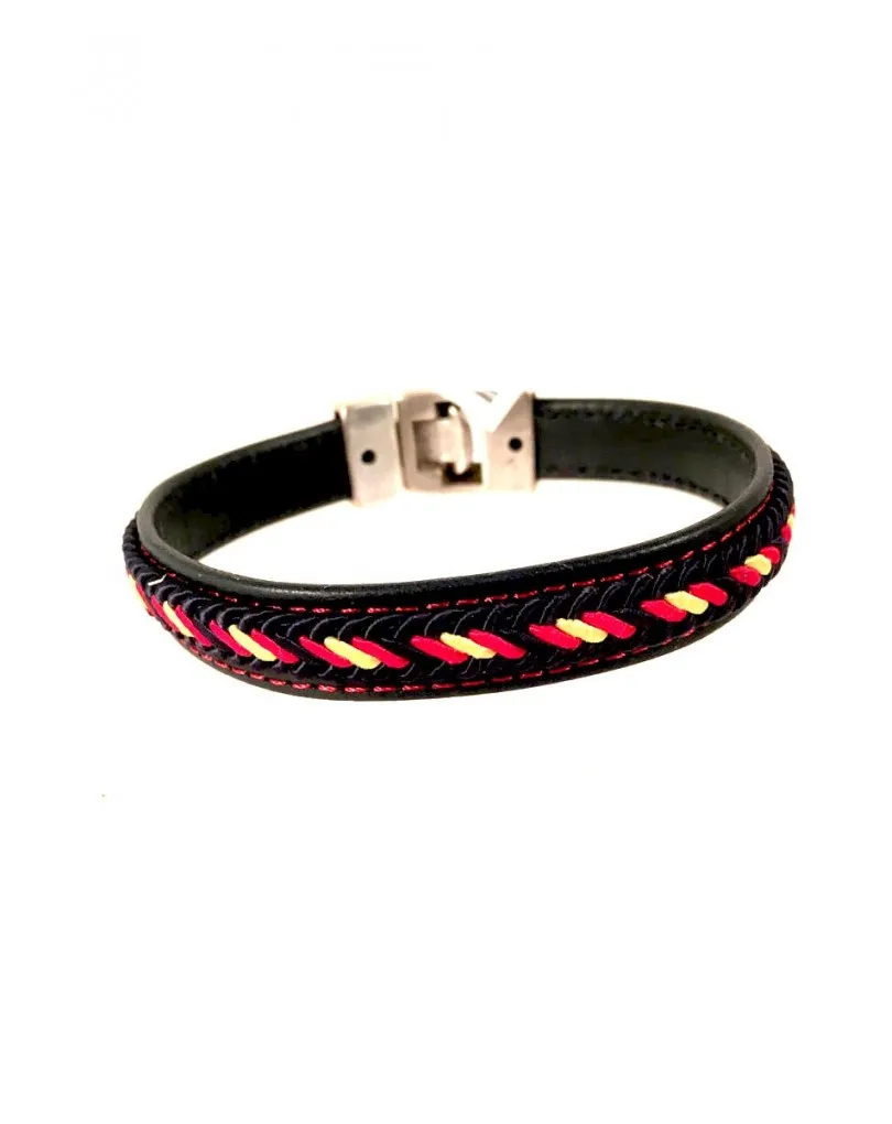 PULSERAS HOMBRE CUERO BANDERA DE ESPAÑA