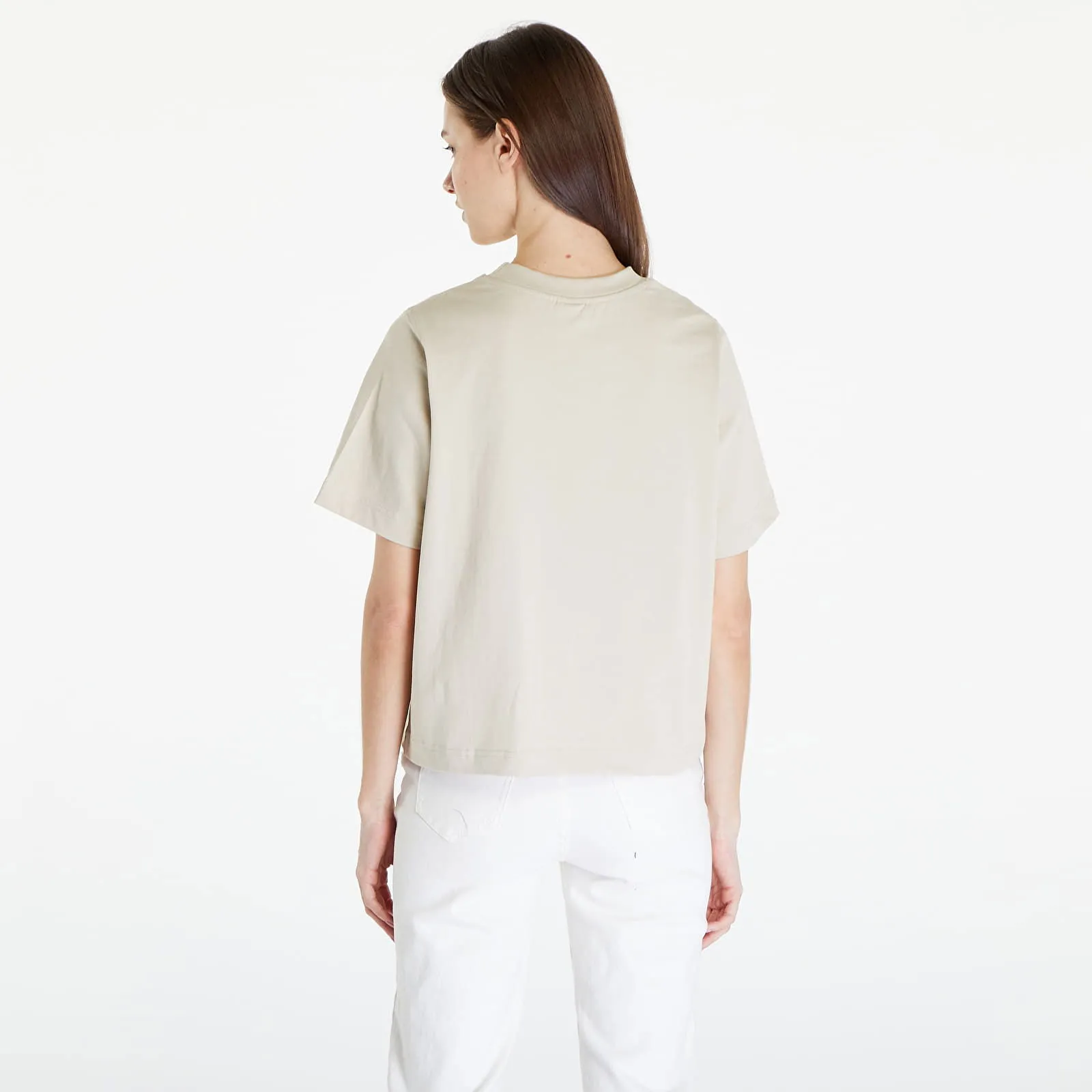 QUEENS ESSENTIAL TSHIRT WITH CONTRAST PRINT BEIGE