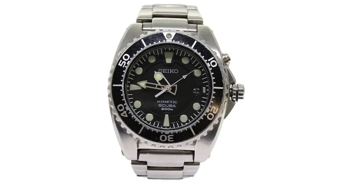 Relojes SEIKO Divers Kinetic Metal Plata Autenticación5567 