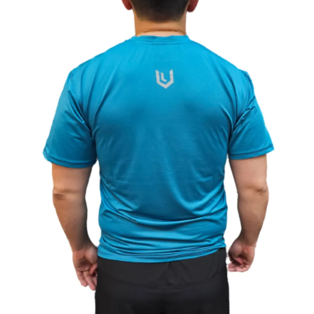 Remera Deportiva Rehodry Hombre Turquesa + Short Cargo C/Bolsillos Shcargo Negro