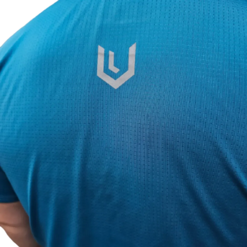 Remera Deportiva Rehodry Hombre Turquesa + Short Cargo C/Bolsillos Shcargo Negro