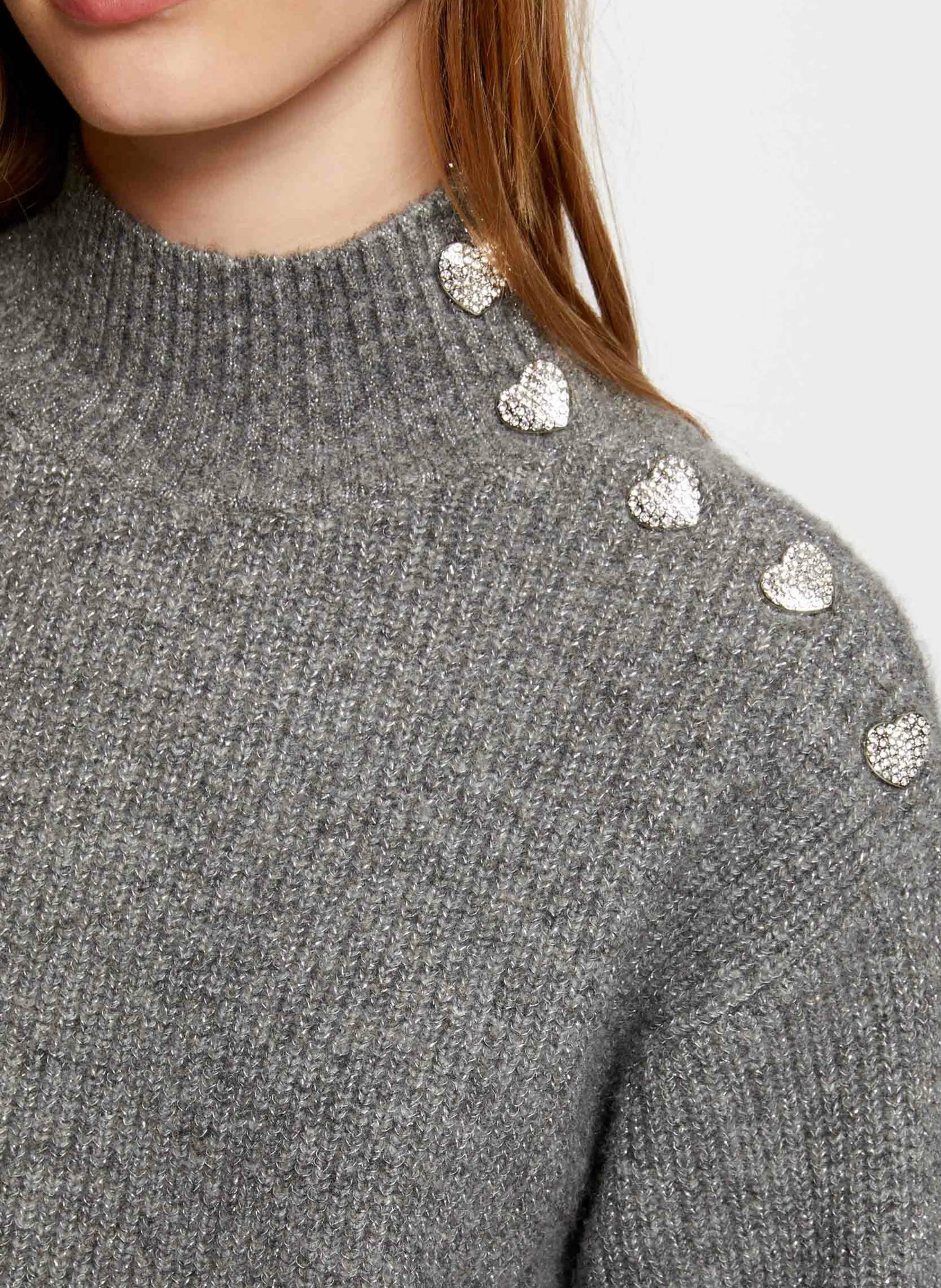 RMSTORI  VESTIDO RECTO DE CUELLO ALTO EN GRIS