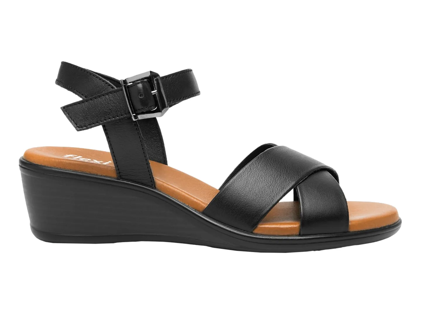 Sandalias Flexi Zura  Negro Para Mujer