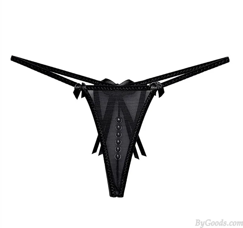 SEXY FLOWER BOWKNOT PEARL MASSAGE NAUGHTY BRIEFS TBACK LINGERIE EROTIC WOMEN'S UNDERWEAR SLUTTY UNDERPANTS GSTRING THONG 