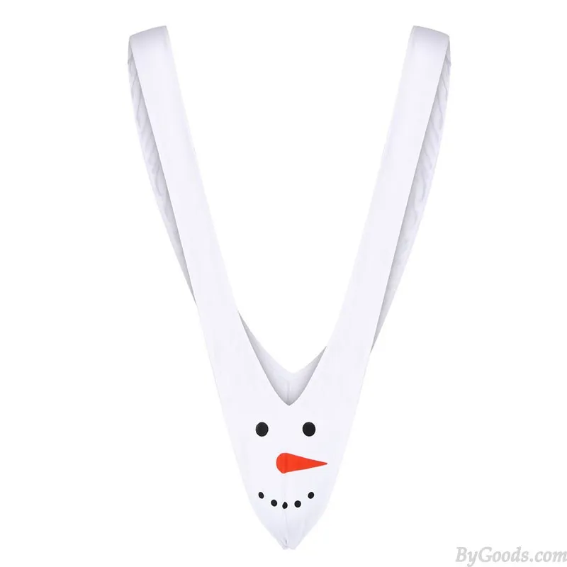 SEXY SNOWMAN SUSPENDER UNDERWEAR VSHAPED CHRISTMAS XMAS BULGE POUCH LEOTARD  ONEPIECE JOCKSTRAP WRESTLING SISSY MEN'S LINGERIE