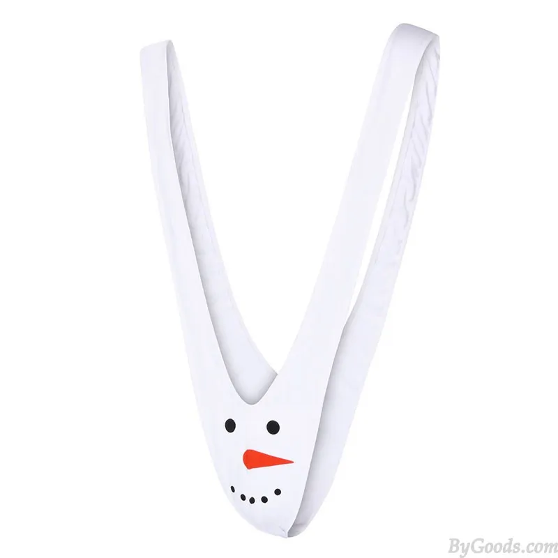 SEXY SNOWMAN SUSPENDER UNDERWEAR VSHAPED CHRISTMAS XMAS BULGE POUCH LEOTARD  ONEPIECE JOCKSTRAP WRESTLING SISSY MEN'S LINGERIE