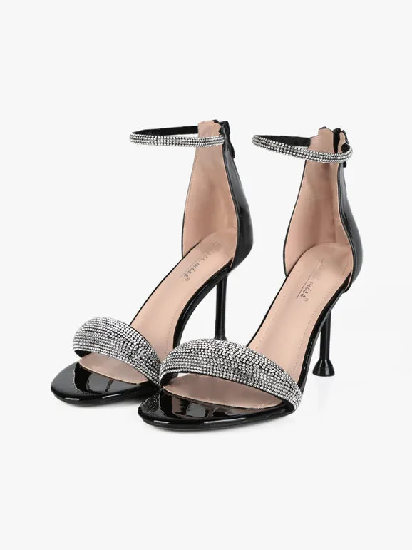 Sissi Miss Sandalias con pedrería y tacón de aguja