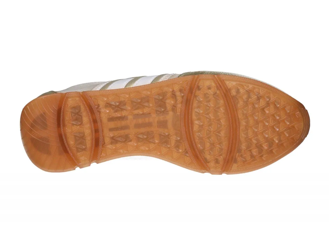 Sneaker Piel Oro Laterales Nylon Blanco