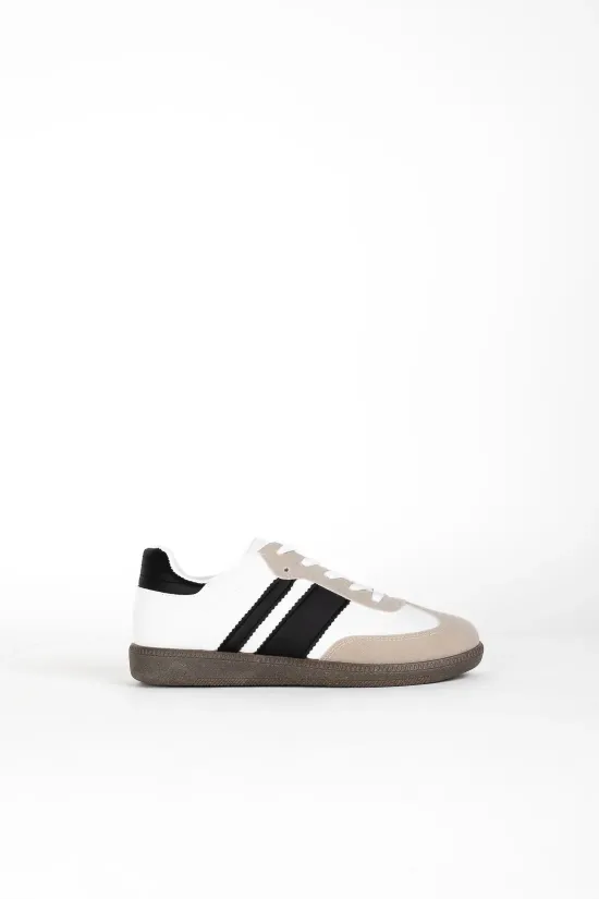 SNEAKERS CASUAL BURNAS  BLANCO/NEGRO