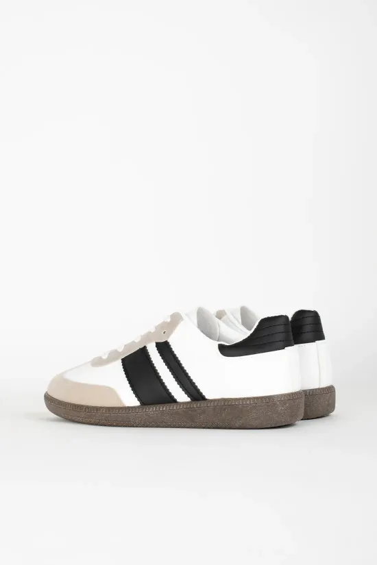 SNEAKERS CASUAL BURNAS  BLANCO/NEGRO