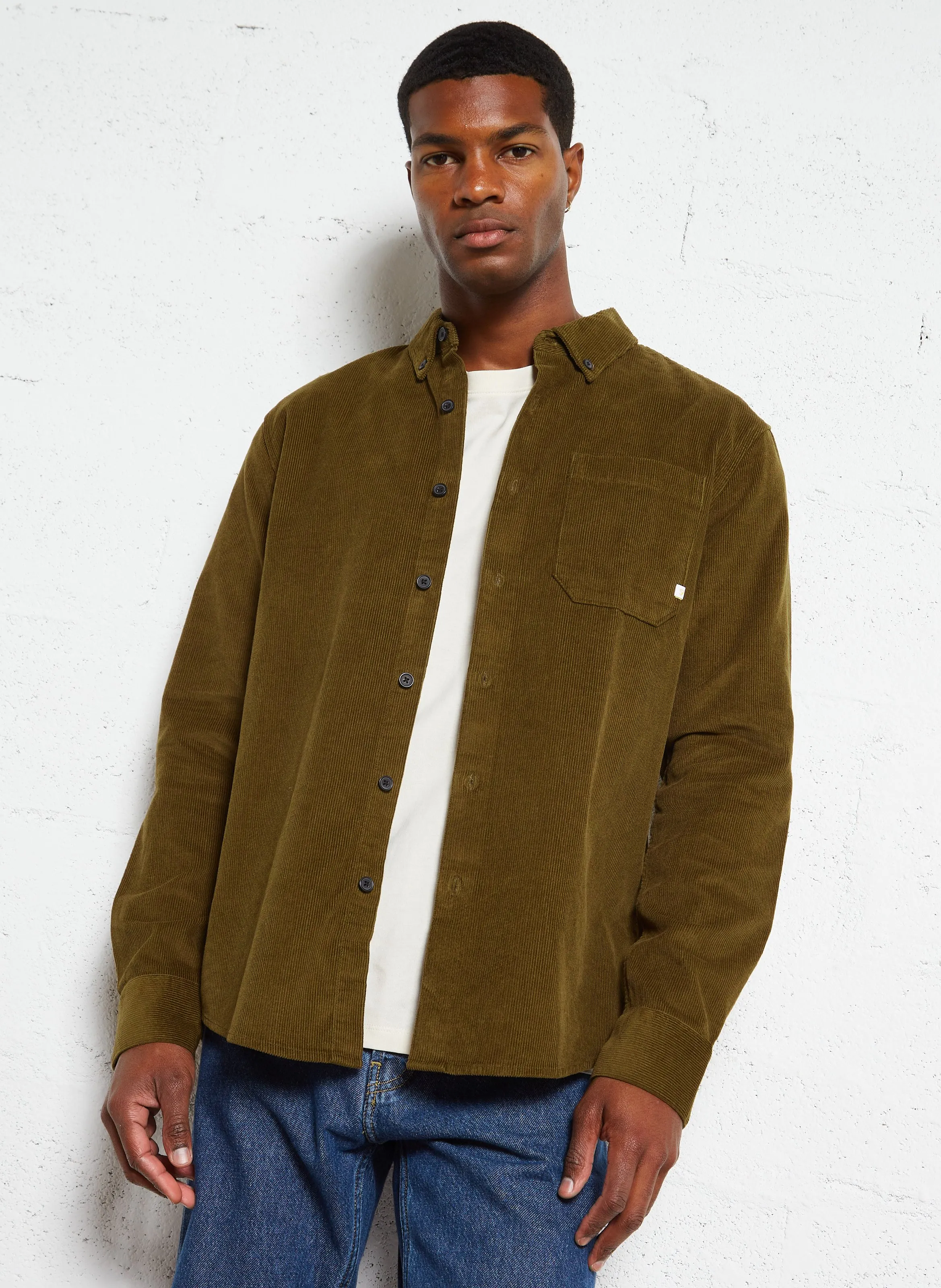 SPENCER  CHAQUETA RECTA DE PANA EN VERDE