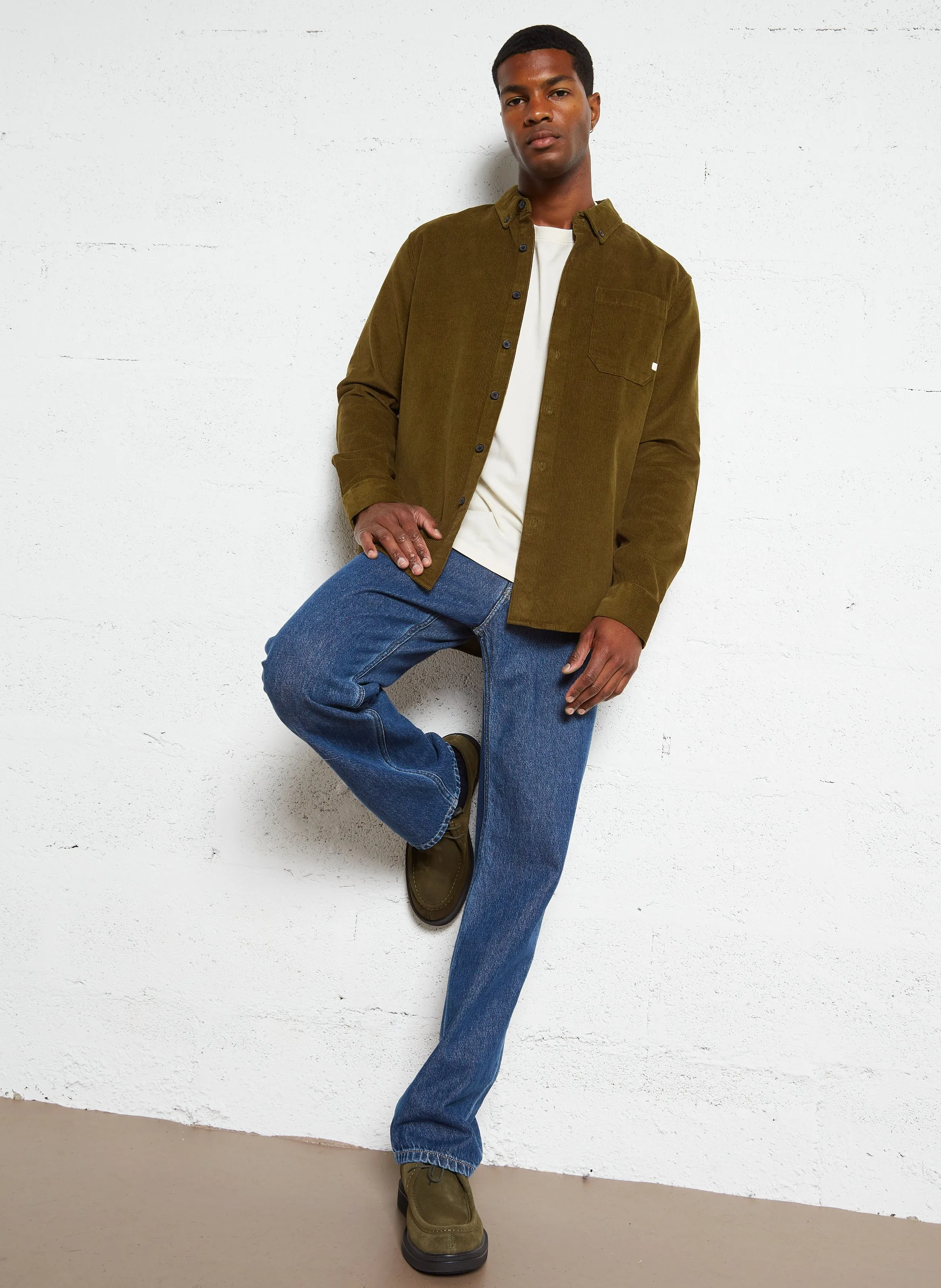 SPENCER  CHAQUETA RECTA DE PANA EN VERDE