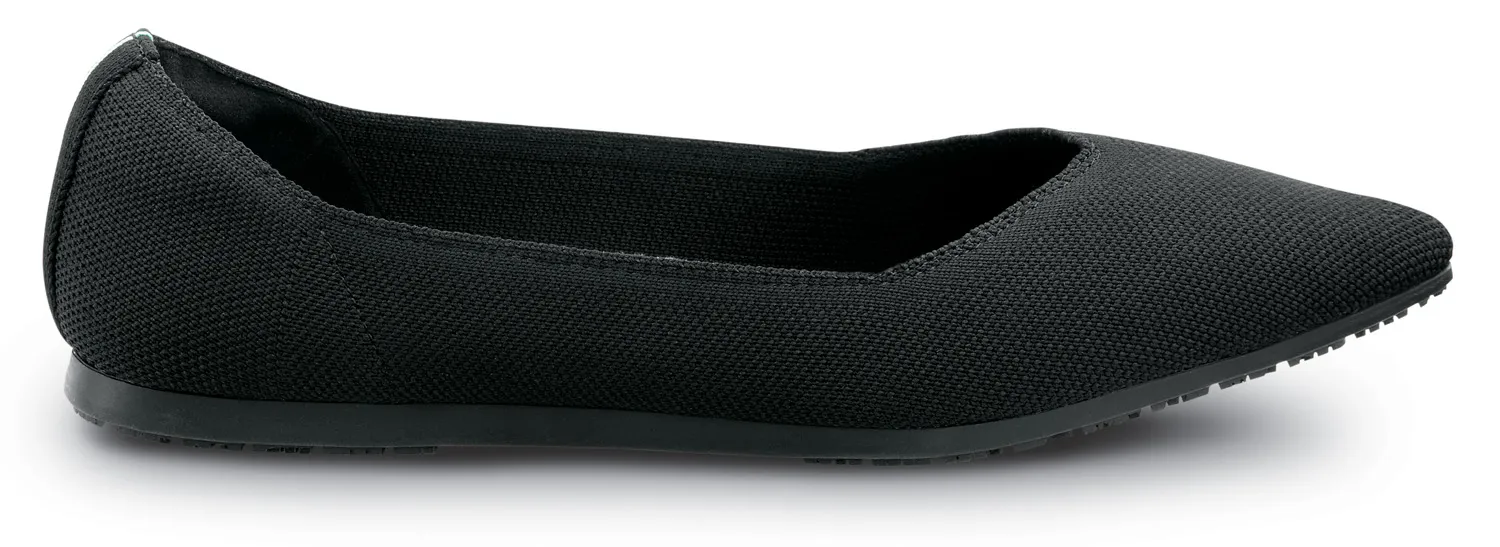 SR MAX Zapato de trabajo con puntera blanda, antideslizante MaxTRAX, estilo de vestir plano, negro, de mujer, SR Max Albright