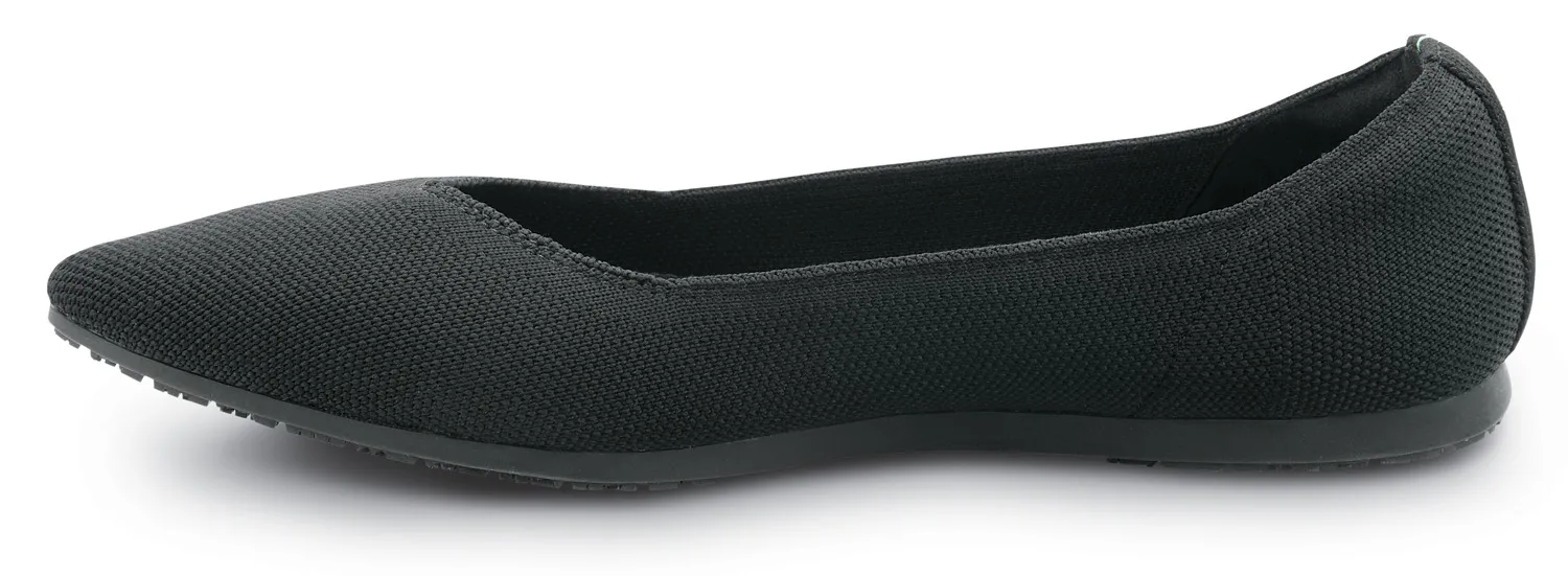 SR MAX Zapato de trabajo con puntera blanda, antideslizante MaxTRAX, estilo de vestir plano, negro, de mujer, SR Max Albright