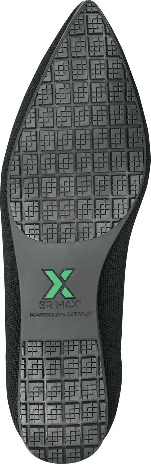 SR MAX Zapato de trabajo con puntera blanda, antideslizante MaxTRAX, estilo de vestir plano, negro, de mujer, SR Max Albright