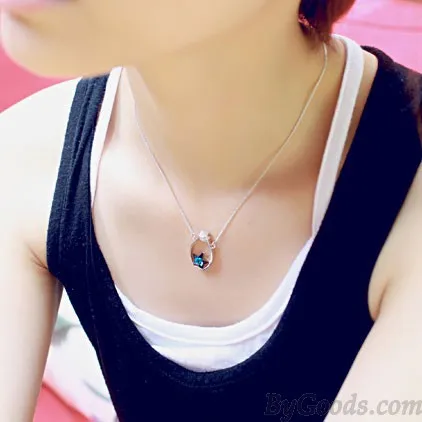 Star Rhinestone Lucky Bottle Pendant Necklace