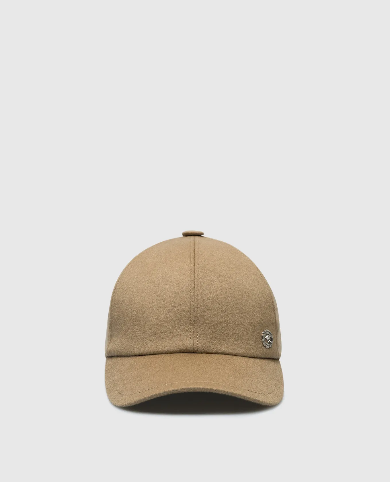 Stefano Ricci Beige cashmere cap with metallic brand logo