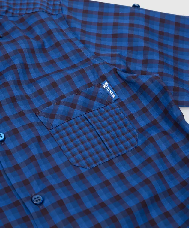 Stefano Ricci Children's navy check shirt