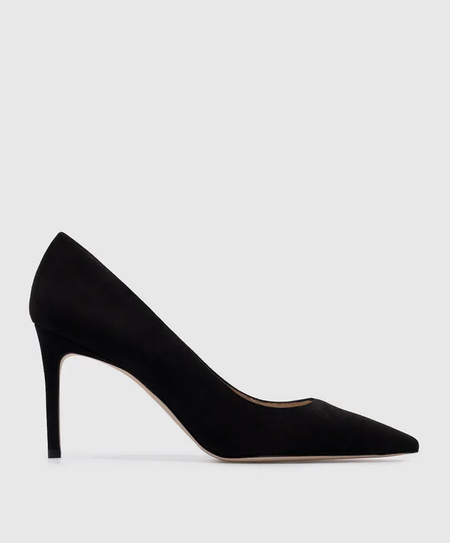 Stuart Weitzman STUART 85 Black Suede Boat Shoes
