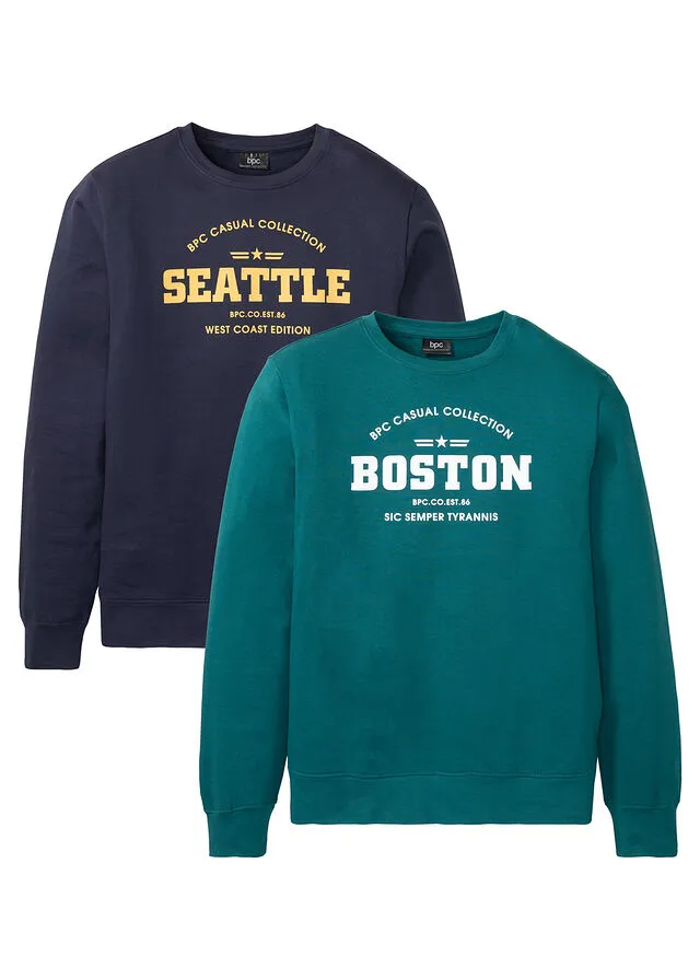 Sudadera (2 unidades) Azul marino + azul petróleo