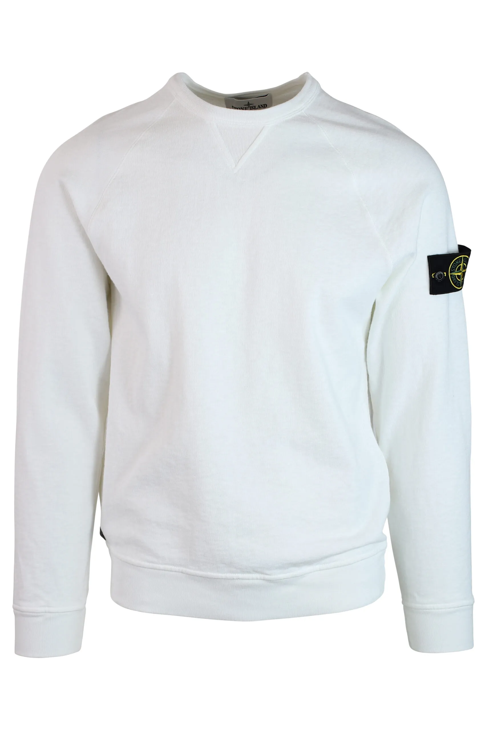 Sudadera blanca con parche de la marca