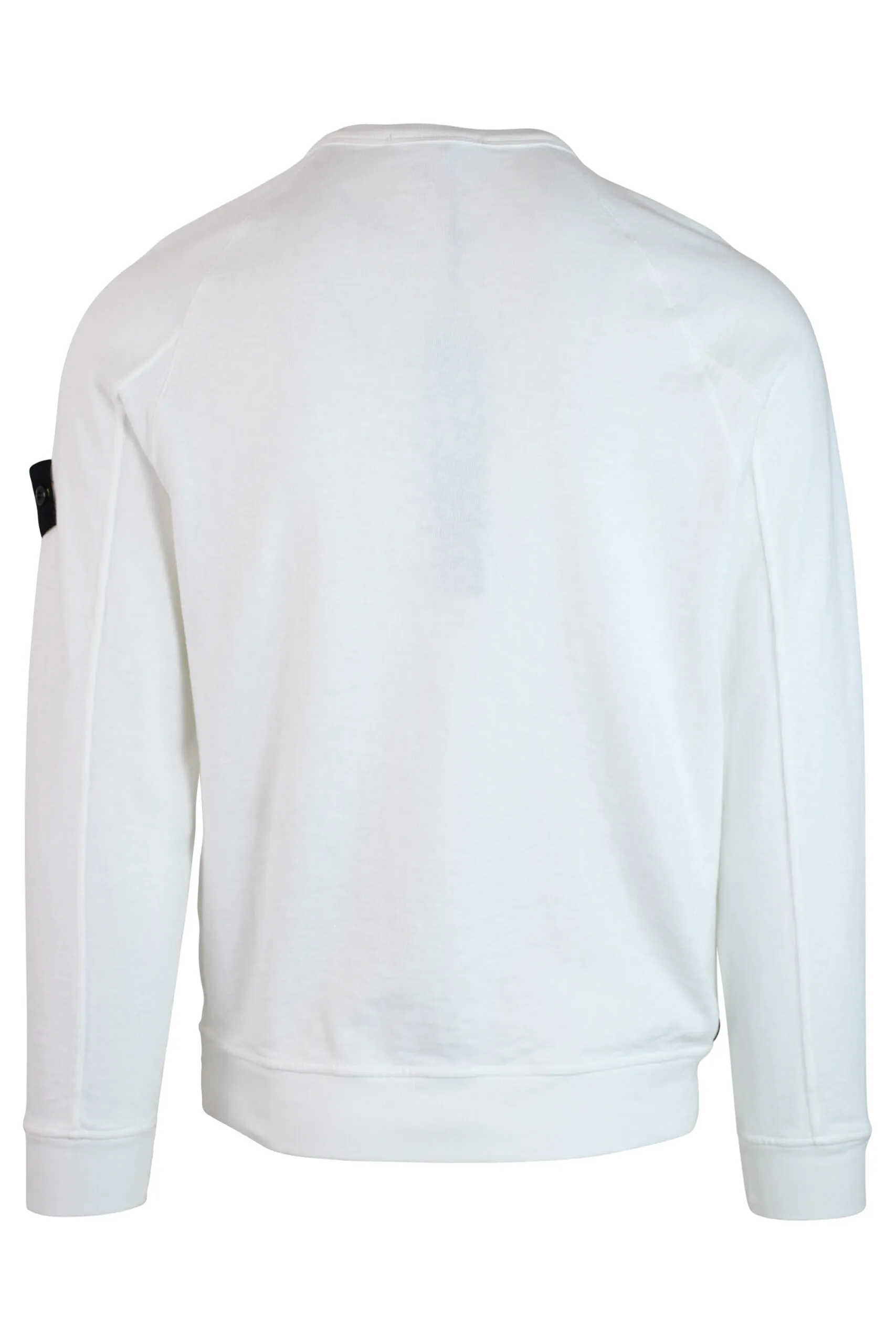 Sudadera blanca con parche de la marca